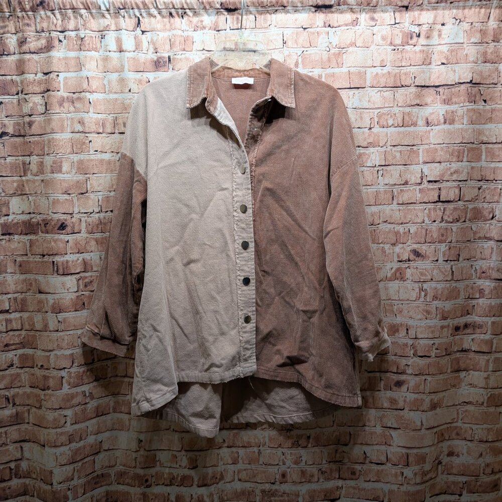 🧨🧨Pink Lily Corduroy Button Down Shirt Size Small - Picture 3 of 15